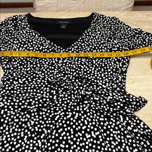 NWOT WHBM black with white polkadot dress with sash belt, Excellent Condition. - Picture 6 of 10